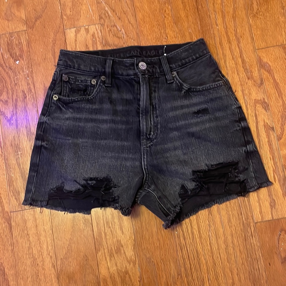 AE Black Denim Shorts